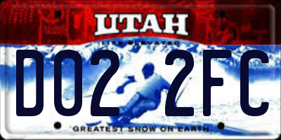 UT license plate D022FC
