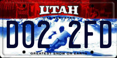 UT license plate D022FD