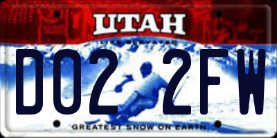 UT license plate D022FW