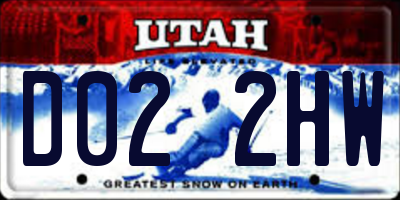 UT license plate D022HW