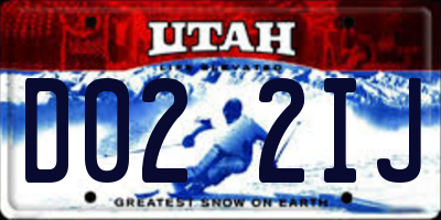 UT license plate D022IJ