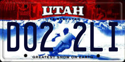 UT license plate D022LI