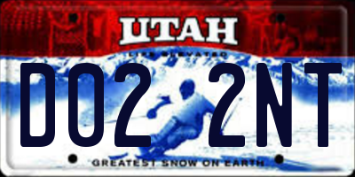 UT license plate D022NT
