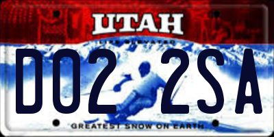 UT license plate D022SA