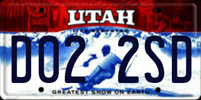 UT license plate D022SD