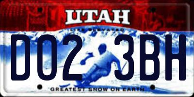 UT license plate D023BH