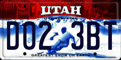 UT license plate D023BT