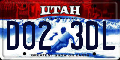 UT license plate D023DL