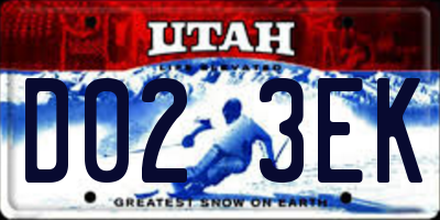 UT license plate D023EK