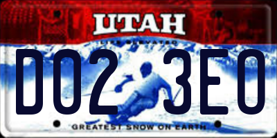 UT license plate D023EO