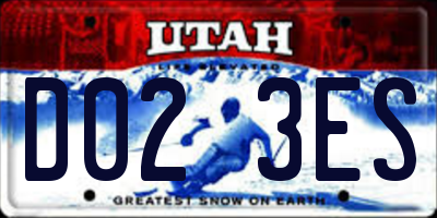 UT license plate D023ES