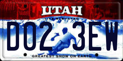 UT license plate D023EW