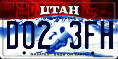 UT license plate D023FH