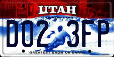 UT license plate D023FP