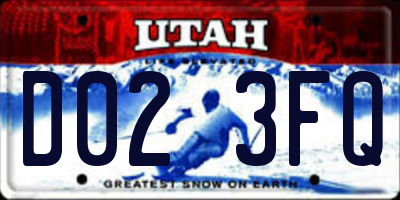 UT license plate D023FQ