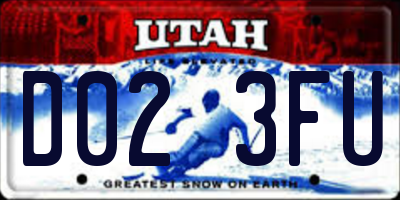 UT license plate D023FU