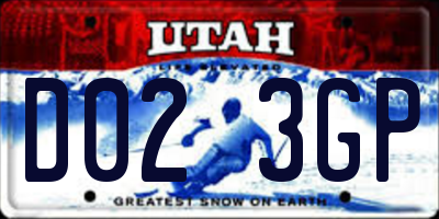 UT license plate D023GP