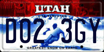 UT license plate D023GY