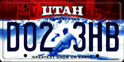 UT license plate D023HB
