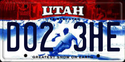 UT license plate D023HE