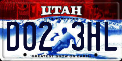 UT license plate D023HL