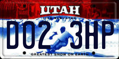 UT license plate D023HP