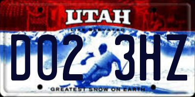 UT license plate D023HZ