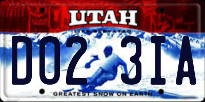 UT license plate D023IA