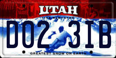 UT license plate D023IB