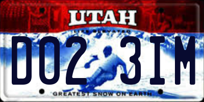 UT license plate D023IM