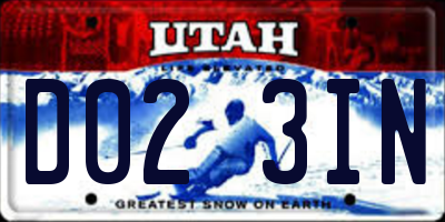 UT license plate D023IN