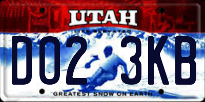 UT license plate D023KB