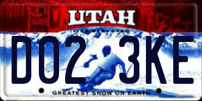UT license plate D023KE