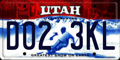 UT license plate D023KL