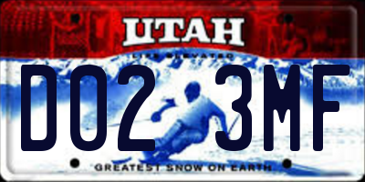 UT license plate D023MF