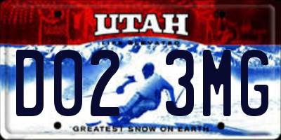 UT license plate D023MG