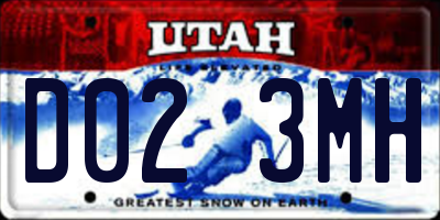 UT license plate D023MH