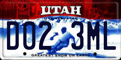 UT license plate D023ML
