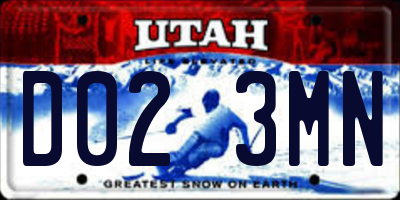 UT license plate D023MN