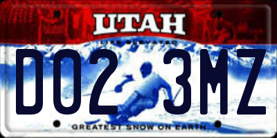 UT license plate D023MZ