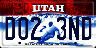 UT license plate D023ND