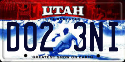 UT license plate D023NI