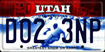 UT license plate D023NP