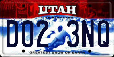 UT license plate D023NQ