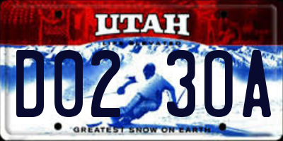 UT license plate D023OA