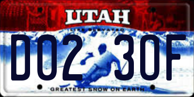 UT license plate D023OF