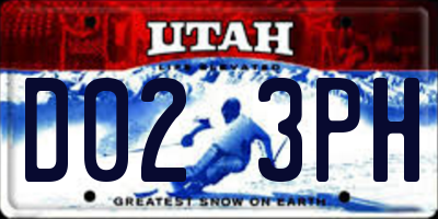 UT license plate D023PH