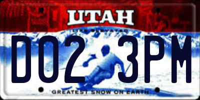 UT license plate D023PM