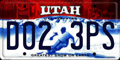 UT license plate D023PS