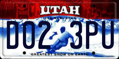 UT license plate D023PU